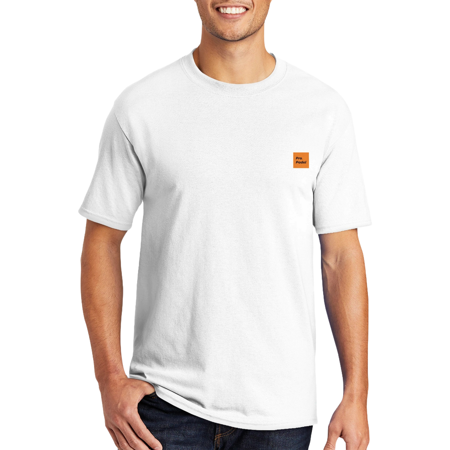 Polycotton Unisex Crewneck T-shirt White | "Success" for Padel Enthusiasts